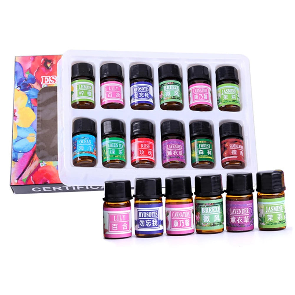 12/36 PCS Natural Water Soluble Fragrance Essential Oil Aromatherapy Furnace Humidifier Essential Oil Set 3ML