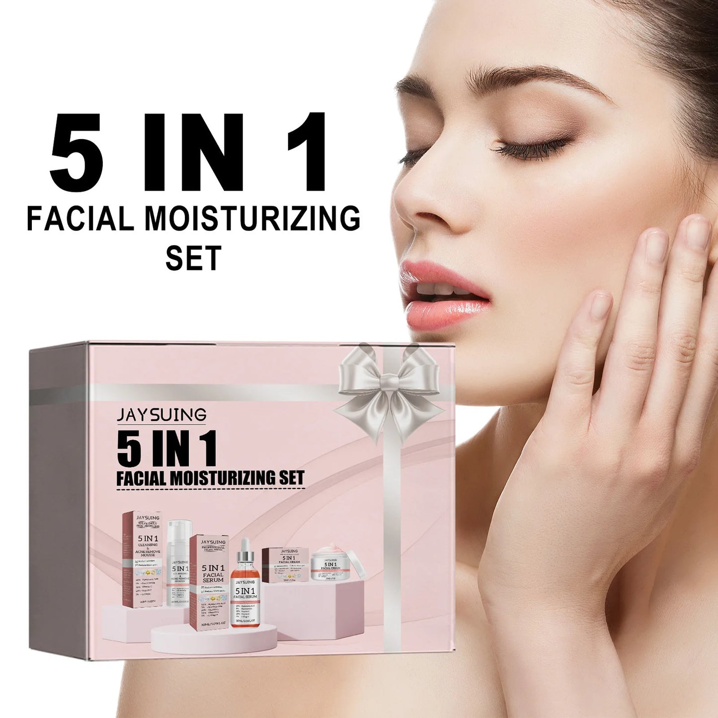 5 In 1 Anti Ag-ing Serum Fade Fine Lines Anti Wrin-kle Agin-g Lifting Tighten Remove Dark Sp-ot Pore Shrinking Whit-ening Cream