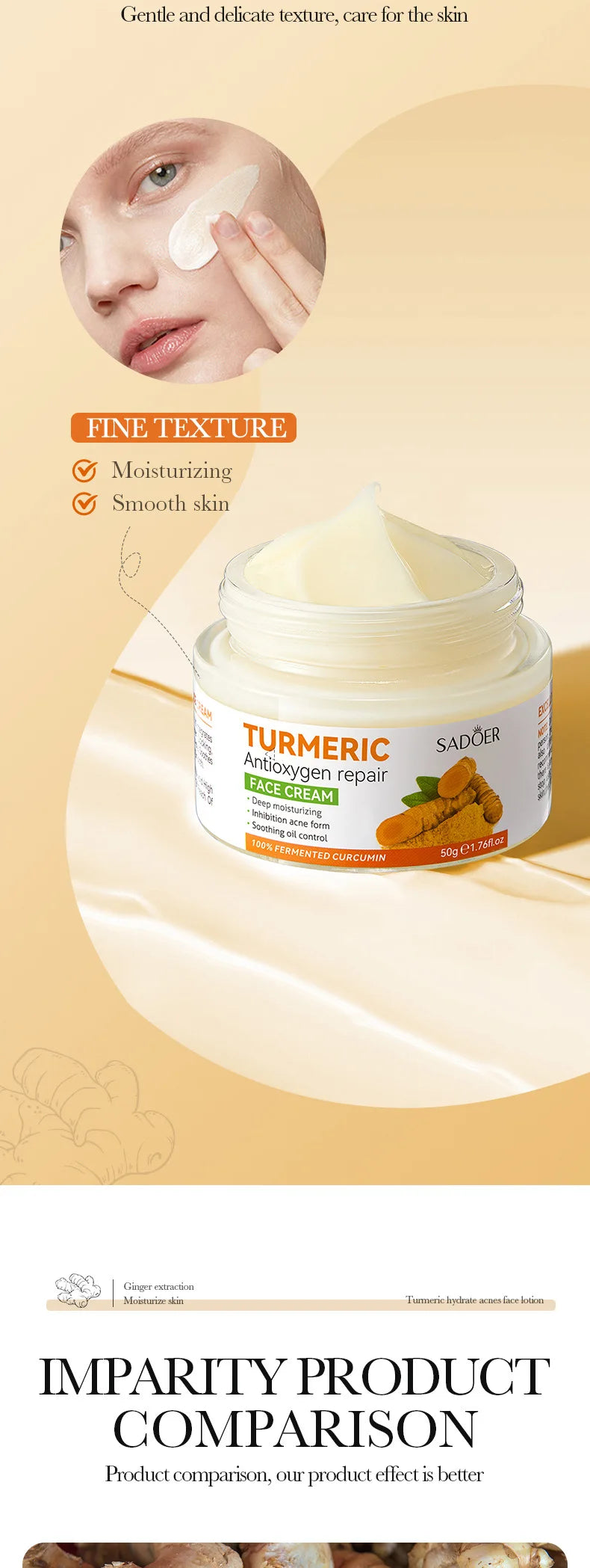 Natural Handmade Turmeric Soap Face Cream Serum Skin Care Set Clean Cutin Oil Control Removal Acne Whitening Remove Dark Spots