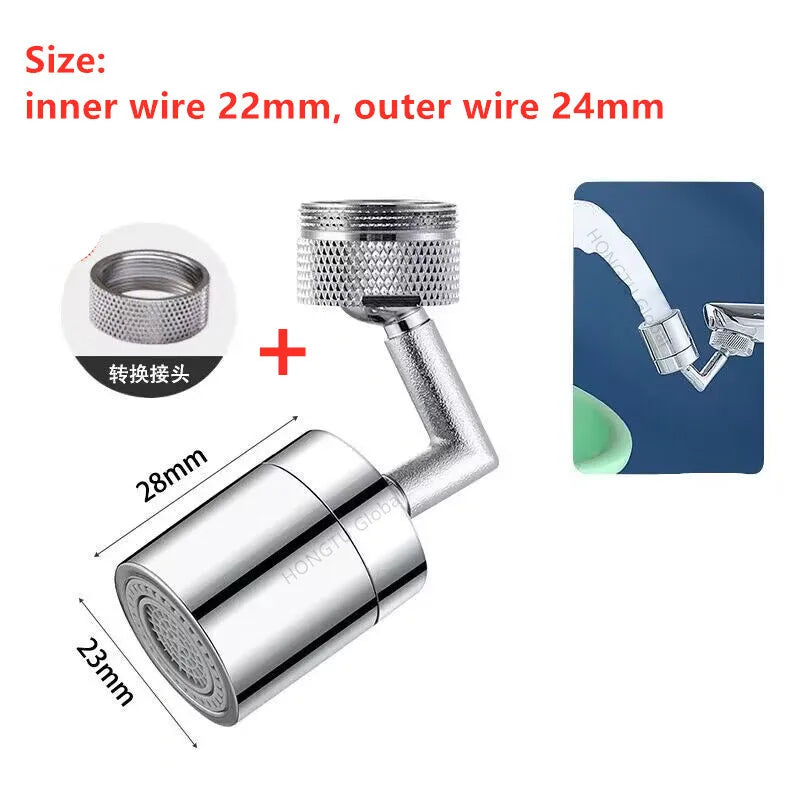 Metal 720° Universal Kitchen Faucet Spray Head Aerator Bathroom Tap Rotate Faucet Bubbler Saving Water Tap Nozzle Extender