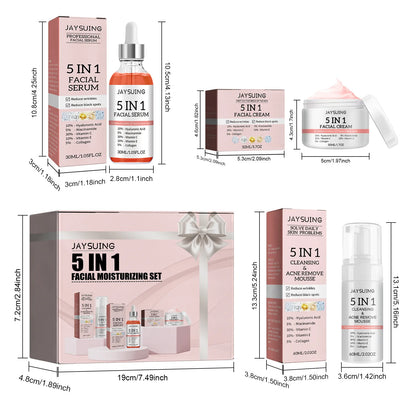 5 In 1 Anti Ag-ing Serum Fade Fine Lines Anti Wrin-kle Agin-g Lifting Tighten Remove Dark Sp-ot Pore Shrinking Whit-ening Cream