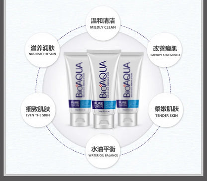 BIOAQUA 3pcs/set Firming Skin Care Sets Firming Oil Control Refreshing Face Cream Facial Cleanser Serum Face Care Set