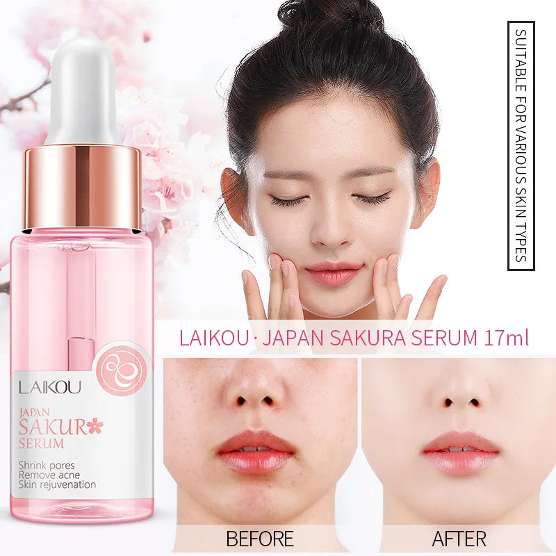 LAIKOU 8Pcs Sakura Facial Skin Care Set Moisturizing Nourishing Serum Soothing Cream Repairing Lip Balm Hand Cream Beauty Makeup