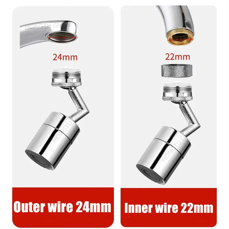 Metal 720° Universal Kitchen Faucet Spray Head Aerator Bathroom Tap Rotate Faucet Bubbler Saving Water Tap Nozzle Extender