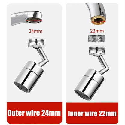 Metal 720° Universal Kitchen Faucet Spray Head Aerator Bathroom Tap Rotate Faucet Bubbler Saving Water Tap Nozzle Extender