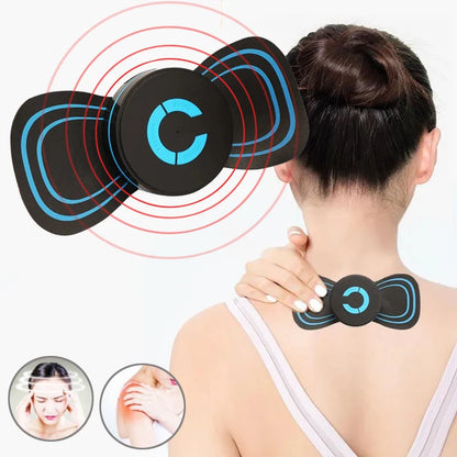 2Pc New EMS Mini Electric Massager Stimulator Pain Relief Neck Back Leg Health Care Relaxation Tool Cervical Portable Massage