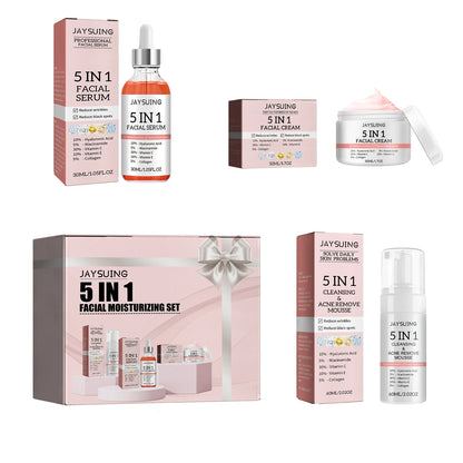 5 In 1 Anti Ag-ing Serum Fade Fine Lines Anti Wrin-kle Agin-g Lifting Tighten Remove Dark Sp-ot Pore Shrinking Whit-ening Cream