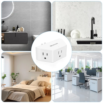 2pcs Multi Plug Outlet Extender US Plug Adapter, Wall Socket Multiple 3 AC Electric Outlet Power Strip for Travel Home