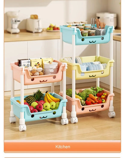 Toy Storage Trolley Bookshelf Snack Rack For Children Storage Organizer Bathroom Accessories Closet Organizer Kitchen Storage