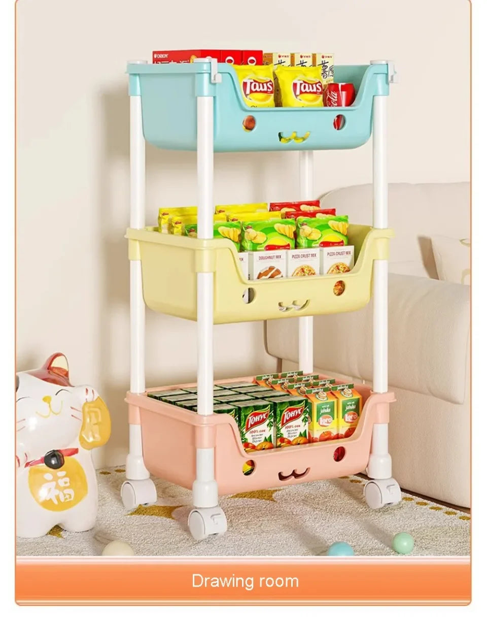 Toy Storage Trolley Bookshelf Snack Rack For Children Storage Organizer Bathroom Accessories Closet Organizer Kitchen Storage