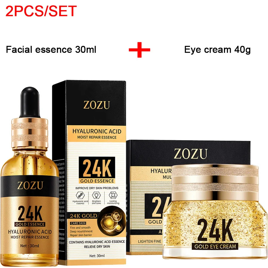 24k Gold Hyaluronic Acid Nicotinamide Face Serum Anti Aging Facial Lifting Collagen Cream Skin Care Whitening Eye Care Cleanser