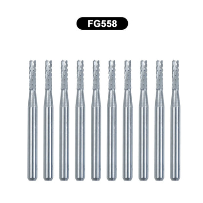 10Pcs/Box WellCK FG Bur Dental Carbide Burs Pear-Shaped Type Dia 1.6mm For High Speed Tungsten Steel Burs FG330 FG556 FG245 FG34