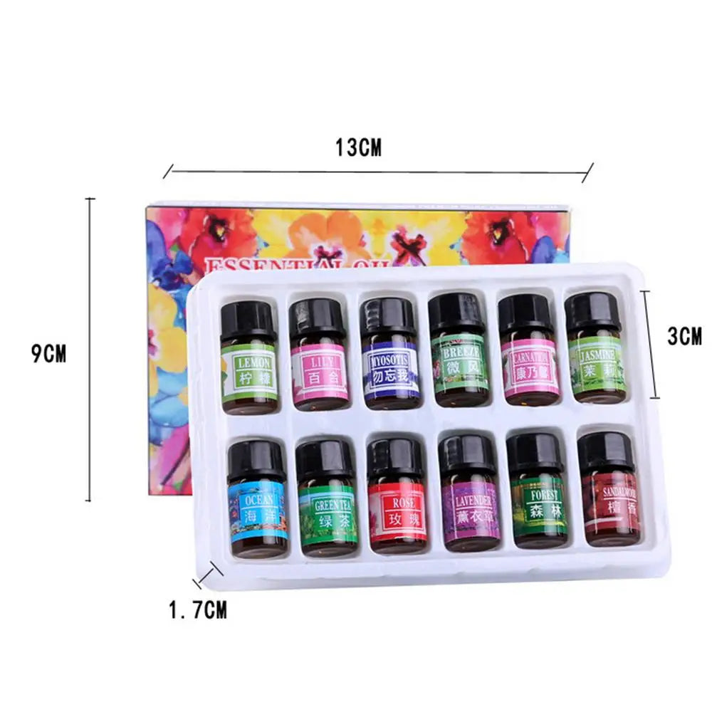 12/36 PCS Natural Water Soluble Fragrance Essential Oil Aromatherapy Furnace Humidifier Essential Oil Set 3ML