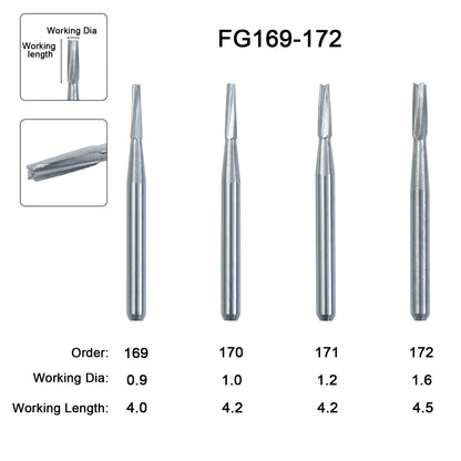 10Pcs/Box WellCK FG Bur Dental Carbide Burs Pear-Shaped Type Dia 1.6mm For High Speed Tungsten Steel Burs FG330 FG556 FG245 FG34