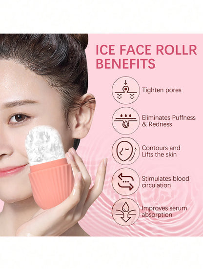 Silicone Ice Roller Massager for Face, Eyes - Natural Skin Care, Cooling and Eliminating Eye Bags, Reusable and Soothing