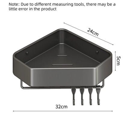 Bathroom Shelf No Drill Corner Space Aluminum Storage Rack Wall Mounted Triangle Basket Shower Room Storage Organizer FR2006