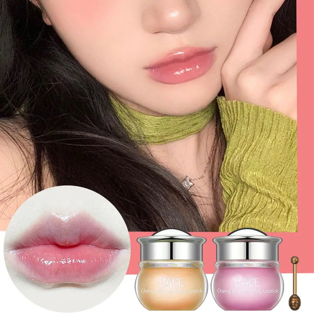 Cherry Blossom Honey Lip Balm Moisturizing Anti-Wrinkle Fade Lip Lines Anti-crack Jelly Lip Balm Lip Natural Skin Care Products