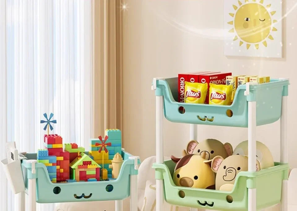 Toy Storage Trolley Bookshelf Snack Rack For Children Storage Organizer Bathroom Accessories Closet Organizer Kitchen Storage