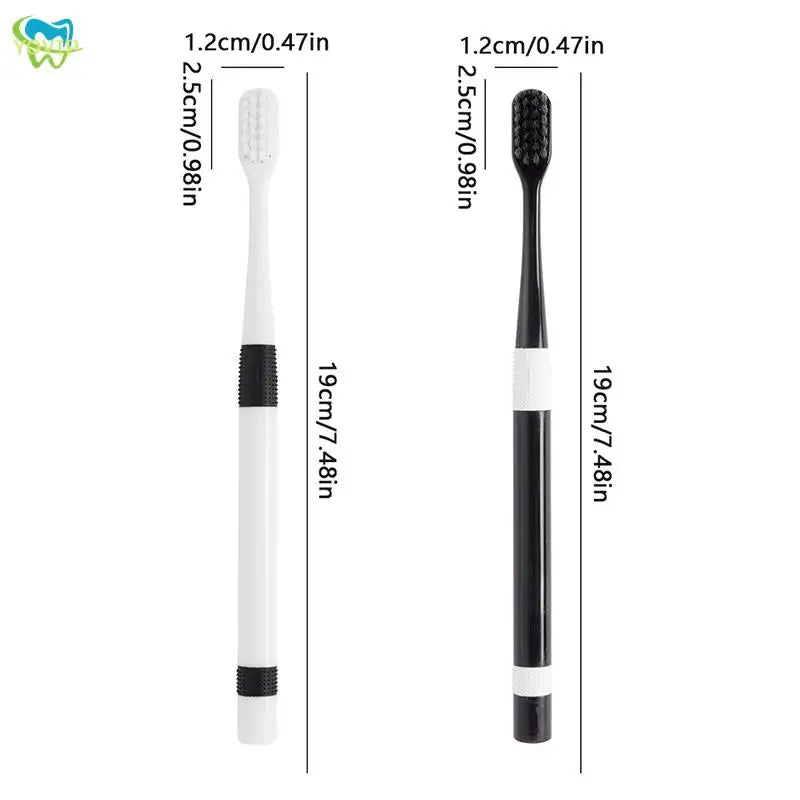 2 Pcs/Set Bamboo Charcoal Toothbrushes Ultra-Fine Soft Bristle Cleaning, Family Outfit Couple Adult Fine Bristle Toothbrush Set