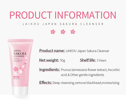 Japan Sakura Facial Cleaner Korean Face Serum Exfoliating Peeling Gel Moisturize Toner Eye Cream Sunscreen Cosmetic SkinCare Set