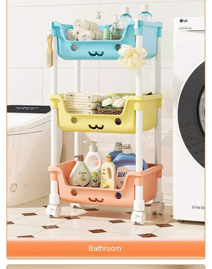 Toy Storage Trolley Bookshelf Snack Rack For Children Storage Organizer Bathroom Accessories Closet Organizer Kitchen Storage