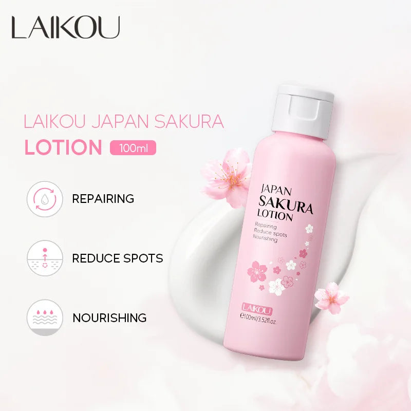 Japan Sakura Facial Cleaner Korean Face Serum Exfoliating Peeling Gel Moisturize Toner Eye Cream Sunscreen Cosmetic SkinCare Set