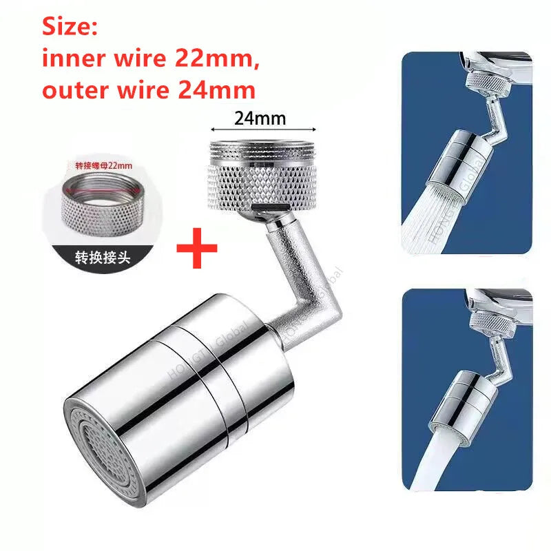 Metal 720° Universal Kitchen Faucet Spray Head Aerator Bathroom Tap Rotate Faucet Bubbler Saving Water Tap Nozzle Extender