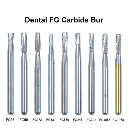 10Pcs/Box WellCK FG Bur Dental Carbide Burs Pear-Shaped Type Dia 1.6mm For High Speed Tungsten Steel Burs FG330 FG556 FG245 FG34