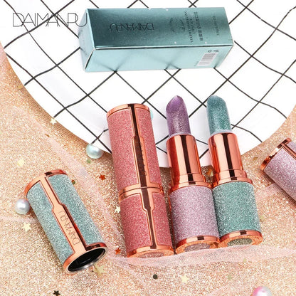 Jelly Lipstick Cosmetics Temperature Color Changing Glitter Lipstick Waterproof Longlasting Moisturizing Tint Sexy Lip Makeups