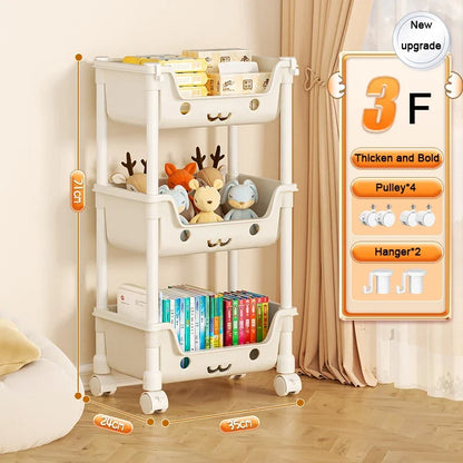 Toy Storage Trolley Bookshelf Snack Rack For Children Storage Organizer Bathroom Accessories Closet Organizer Kitchen Storage